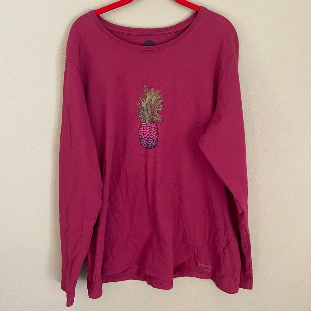 Life is Good Classic Fit Crusher Long Sleeve Tee Pineapple